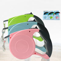 HKM-2506685 Automatic Retractable Pet Leash - Multifunctional Design in Blue, Pink, and Green, Made of Durable ABS, 15X10cm Size