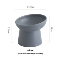 HKM-2507069 Oblique High Foot Ceramic Pet Bowl in Candy Colors - 13.3cm