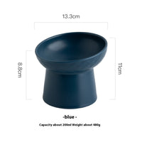 HKM-2507069 Oblique High Foot Ceramic Pet Bowl in Candy Colors - 13.3cm