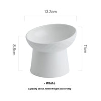 HKM-2507069 Oblique High Foot Ceramic Pet Bowl in Candy Colors - 13.3cm