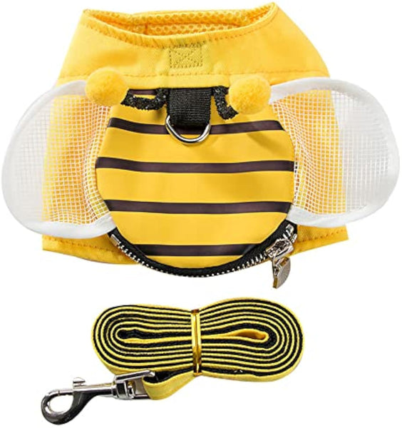 HKM-2508349 Stylish Bee Suspender Set with Cat Harness and Leash for Fun Walks