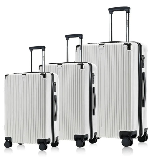 HKM-250963 Emerald Green 3-Piece Leather Luggage Set - 20 Inch Carry-On Suitcase with Extra Large Wheels
