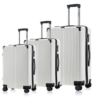 HKM-250963 Emerald Green 3-Piece Leather Luggage Set - 20 Inch Carry-On Suitcase with Extra Large Wheels