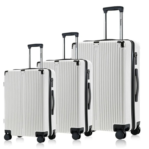 HKM-250963 Emerald Green 3-Piece Leather Luggage Set - 20 Inch Carry-On Suitcase with Extra Large Wheels