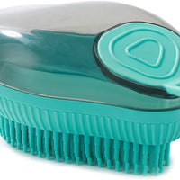 HKM-2510141 Silicone Dog Bath Brush with Soap Dispenser for Grooming and Massaging Pets