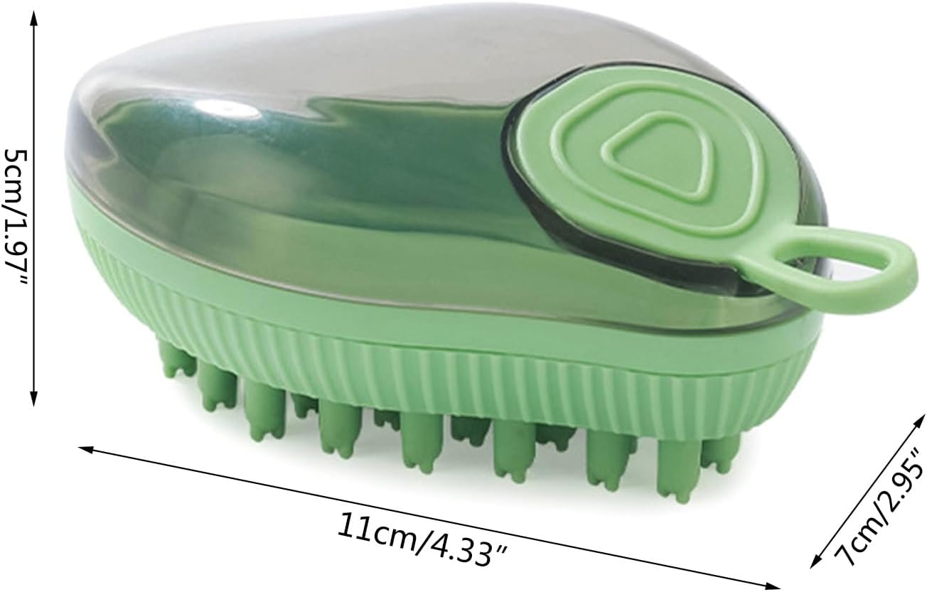 HKM-2510141 Silicone Dog Bath Brush with Soap Dispenser for Grooming and Massaging Pets
