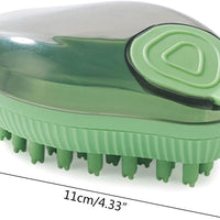 HKM-2510141 Silicone Dog Bath Brush with Soap Dispenser for Grooming and Massaging Pets