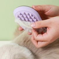 HKM-2510141 Silicone Dog Bath Brush with Soap Dispenser for Grooming and Massaging Pets