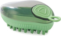 HKM-2510141 Silicone Dog Bath Brush with Soap Dispenser for Grooming and Massaging Pets