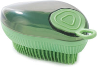 HKM-2510141 Silicone Dog Bath Brush with Soap Dispenser for Grooming and Massaging Pets