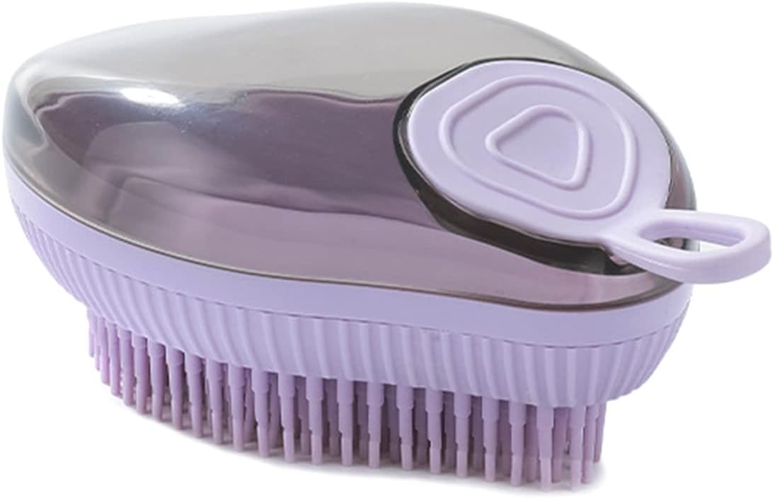 HKM-2510141 Silicone Dog Bath Brush with Soap Dispenser for Grooming and Massaging Pets