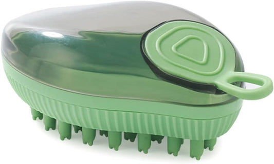 HKM-2510141 Silicone Dog Bath Brush with Soap Dispenser for Grooming and Massaging Pets