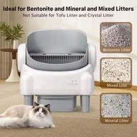 HKM-251027 Open-Top Automatic Self-Cleaning Cat Litter Box with Odor Control and APP Control, Large Capacity, Eco-Friendly Design