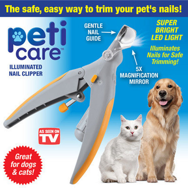 HKM-2510653 Multifunctional Pet Nail Clipper with Magnifying Glass and LED Light