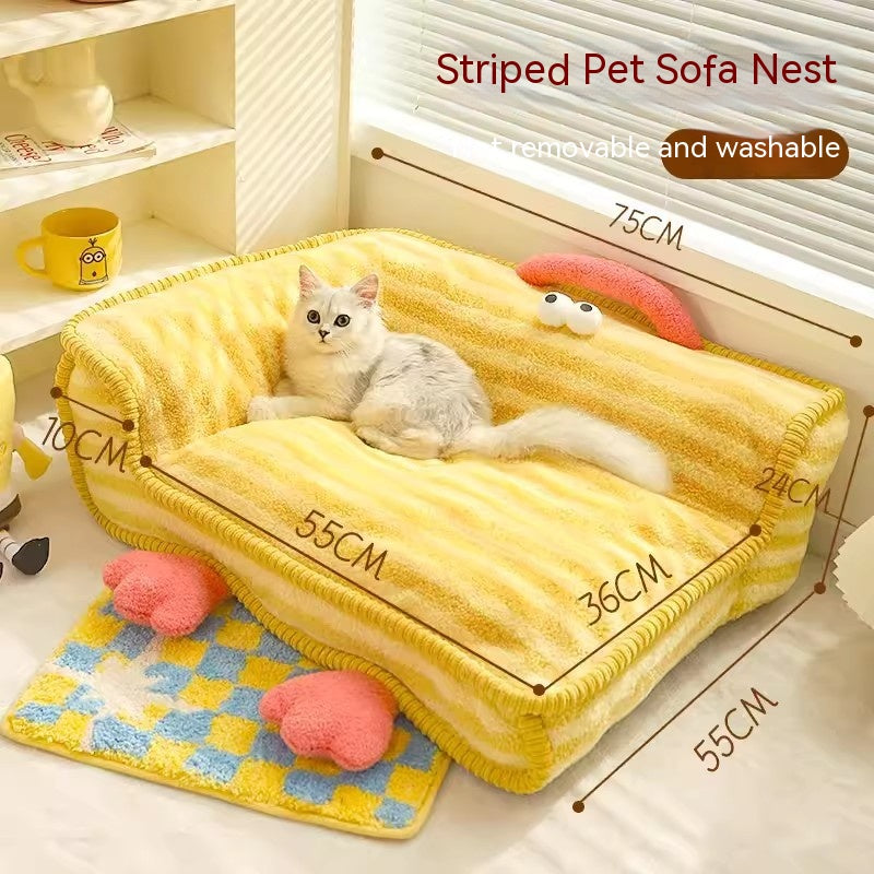 HKM-2510909 Warm Removable and Washable Cat Nest Bed with Stylish Chessboard Design