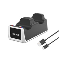 HKM-251219 Dual Charging Dock for PS5 Wireless Controllers - Fast Charge, LED Indicator, Black & White Options