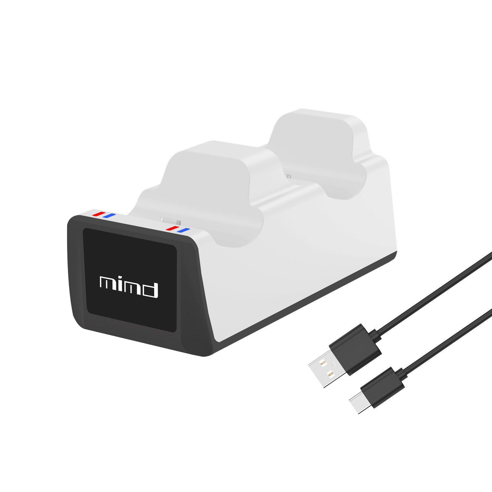 HKM-251219 Dual Charging Dock for PS5 Wireless Controllers - Fast Charge, LED Indicator, Black & White Options