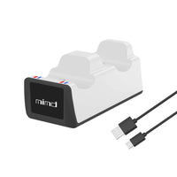 HKM-251219 Dual Charging Dock for PS5 Wireless Controllers - Fast Charge, LED Indicator, Black & White Options