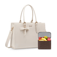 HKM-251283 Insulated Laptop Lunch Tote Bag with Removable Pocket for 15.6 Inch Laptops - Large Capacity Handbag for Work