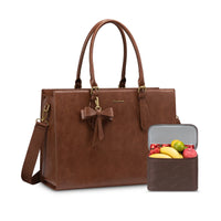 HKM-251283 Insulated Laptop Lunch Tote Bag with Removable Pocket for 15.6 Inch Laptops - Large Capacity Handbag for Work