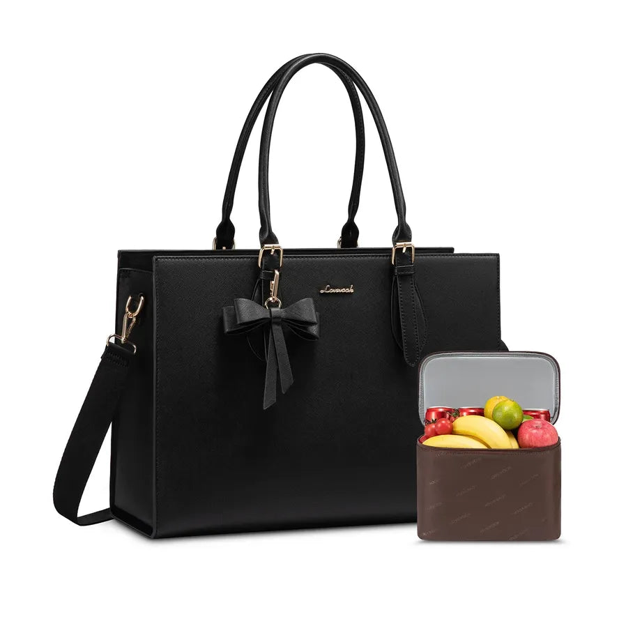 HKM-251283 Insulated Laptop Lunch Tote Bag with Removable Pocket for 15.6 Inch Laptops - Large Capacity Handbag for Work