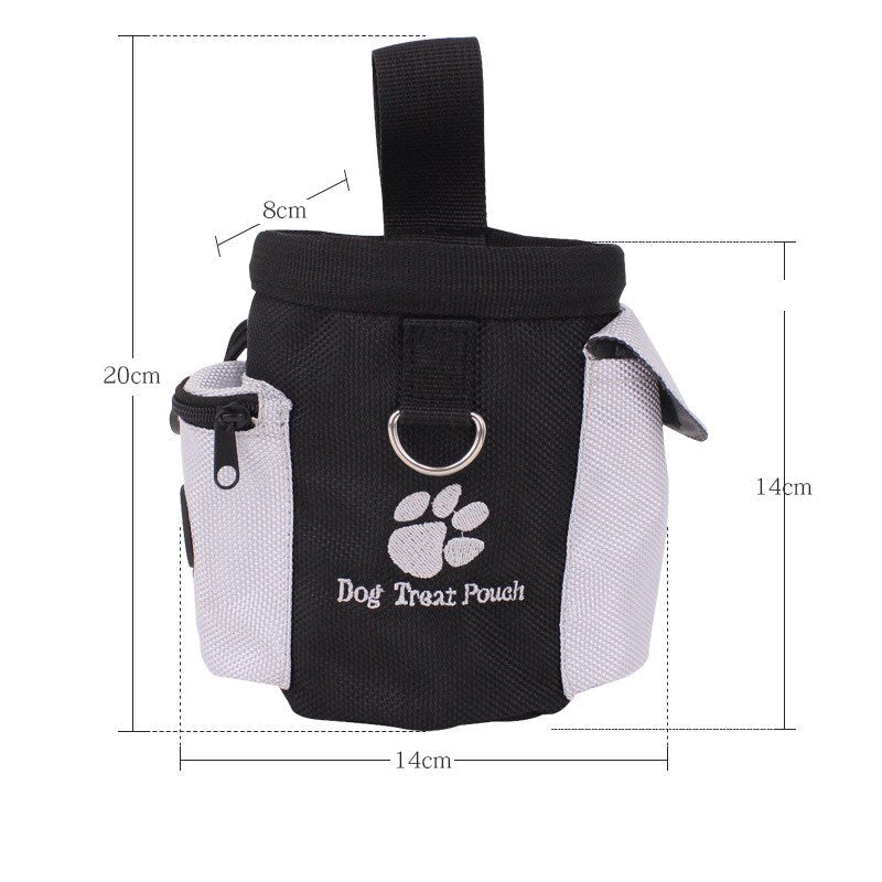 HKM-2514877 Pet Snack Bag Training Waist Pack - Durable Oxford Material, 1L Capacity, Black, Medium Hardness