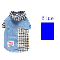 HKM-2515005 Casual Cotton Summer Plaid Shirt for Dogs in Blue and Red