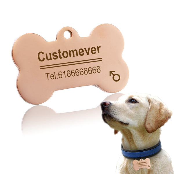 HKM-2515261 Titanium Steel Personalized Pet ID Tag - Durable Anti-Lost Design in Various Shapes