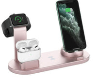 HKM-251603 4-in-1 Wireless Charging Stand for Compatible iPhone Models - USB Interface, Black Color