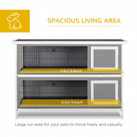 HKM-2516285 Large 2-Story Rabbit Hutch with Lockable Doors and Waterproof Roof for Indoor/Outdoor Use, Dark Gray