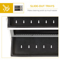 HKM-2516285 Large 2-Story Rabbit Hutch with Lockable Doors and Waterproof Roof for Indoor/Outdoor Use, Dark Gray