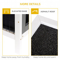 HKM-2516285 Large 2-Story Rabbit Hutch with Lockable Doors and Waterproof Roof for Indoor/Outdoor Use, Dark Gray