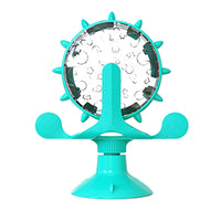 HKM-2516413 Pet Cat Toy Money-Making Slow Food Dispenser Wheel - Blue Green Yellow