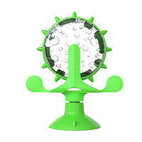 HKM-2516413 Pet Cat Toy Money-Making Slow Food Dispenser Wheel - Blue Green Yellow
