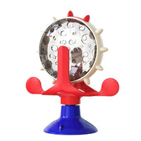 HKM-2516413 Pet Cat Toy Money-Making Slow Food Dispenser Wheel - Blue Green Yellow