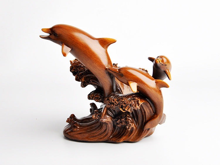 HKM-251667 European Style Dolphin Wine Rack Decorative Ornaments in Synthetic Resin