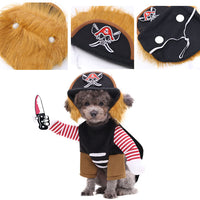 HKM-2516797 Pirate-Themed Pet Costumes for Dogs and Cats - Fashionable Polyester Outfit with Hat