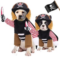 HKM-2516797 Pirate-Themed Pet Costumes for Dogs and Cats - Fashionable Polyester Outfit with Hat
