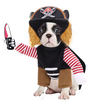 HKM-2516797 Pirate-Themed Pet Costumes for Dogs and Cats - Fashionable Polyester Outfit with Hat