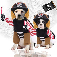 HKM-2516797 Pirate-Themed Pet Costumes for Dogs and Cats - Fashionable Polyester Outfit with Hat
