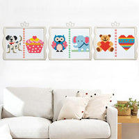 HKM-251731 Eco-Friendly Cross Stitch Kit with Frame - 17x14cm Cotton Thread Design