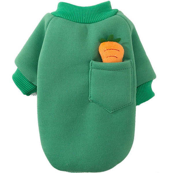 HKM-2517693 Cozy Milk Silk Sweater for Dogs - Autumn and Winter Styles in Green Radish and Purple Pineapple