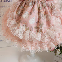 HKM-2518973 Pink Lace Dog Dress and Hat Set for Pets, Multiple Sizes Available