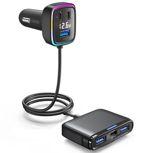 HKM-251923 115W Fast Charge Car Charger - High Power Output, Compact Design, Compatible with 12-24V Vehicles