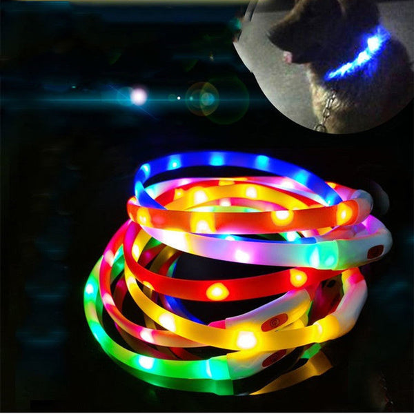 HKM-2520381 Luminous LED Dog Collar - Bright Colors in Small, Medium, and Large Sizes