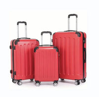 HKM-252115 Durable 3-Piece ABS Luggage Set with Spinner Wheels and Travel Cup Holder
