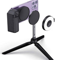 HKM-252115 Folding Magnetic Suction LED Mobile Phone Fill Light with Tripod and Handle