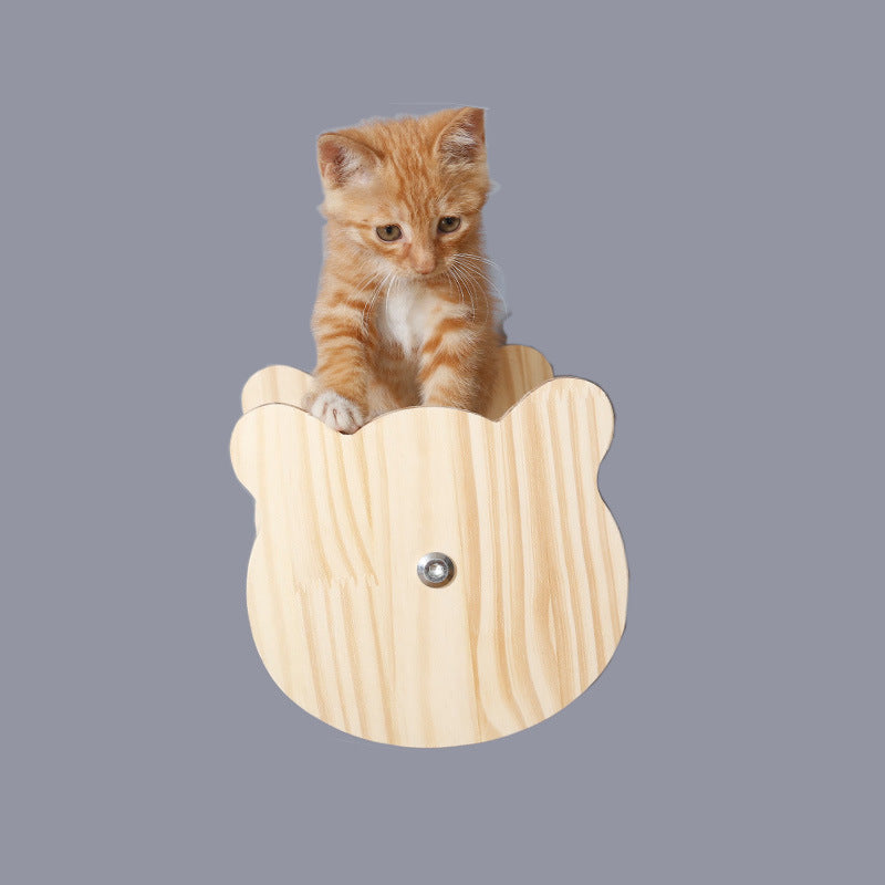 HKM-2521661 Wall-Mounted Cat Jumping Platform Made of Solid Wood for Active Pets