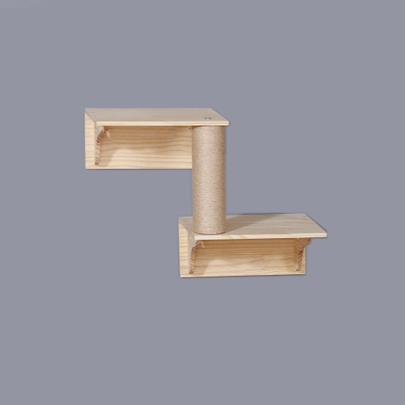 HKM-2521661 Wall-Mounted Cat Jumping Platform Made of Solid Wood for Active Pets