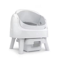 HKM-252179 Extra Large Splash-Proof Cat Litter Box with Easy Clean Drawer - Stainless Steel & Plastic, 65L Capacity